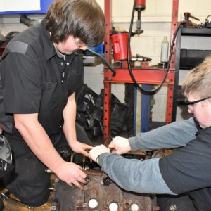 CCCTC Automotive Mechanics Students Learning how to Disassemble Engines