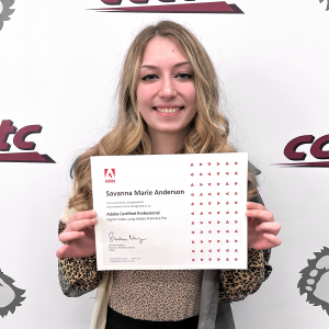 Savanna Anderson, CCCTC Digital Media Arts Student, Becomes Certified