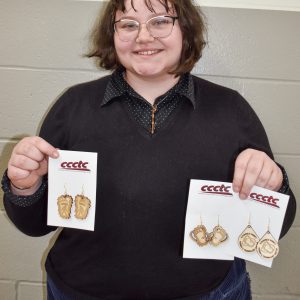 CCCTC Non-Traditional Student, Trenadi Bloom, Creates Custom CCCTC Earrings for Sale