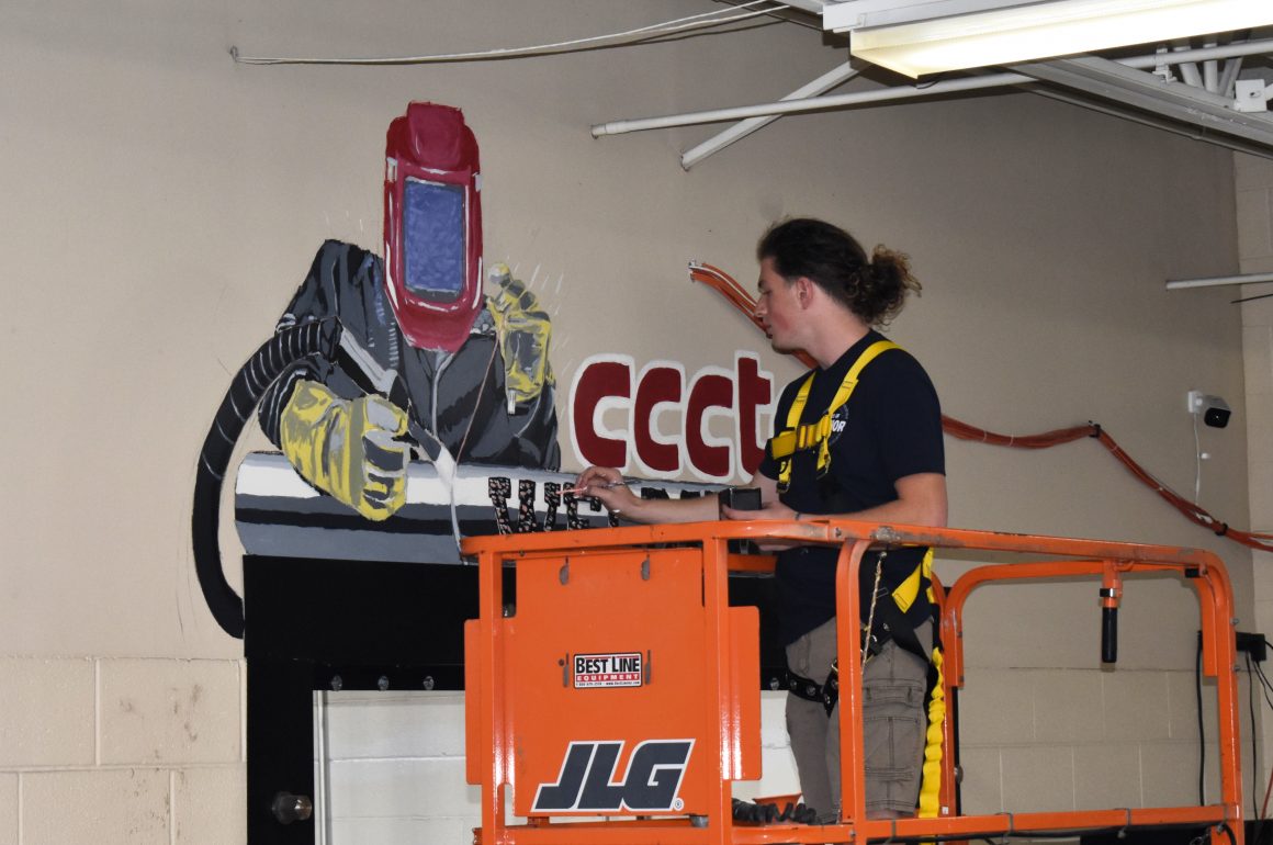 CCCTC Student, Colton Hanson, Creates Mural in the Welding Program